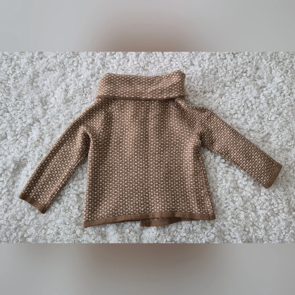 Banana Republic Italian Yarn Wool Cashmere M Cropped Cardigan Funnel Neck Office - Picture 4 of 14